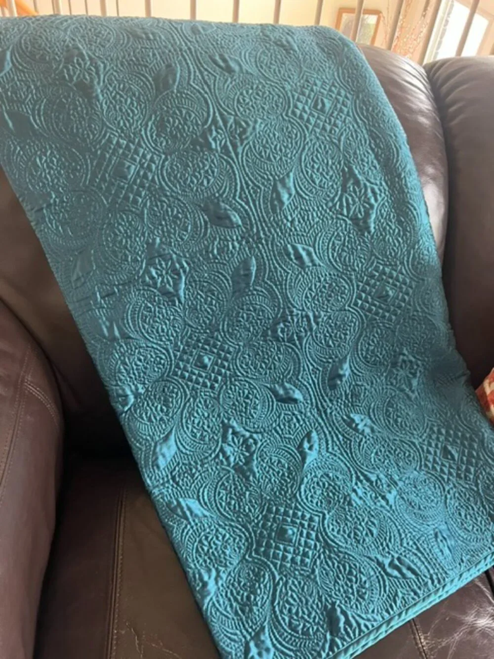 Embossed Quilted Throw - Home 50 X 70 - Turquoise -